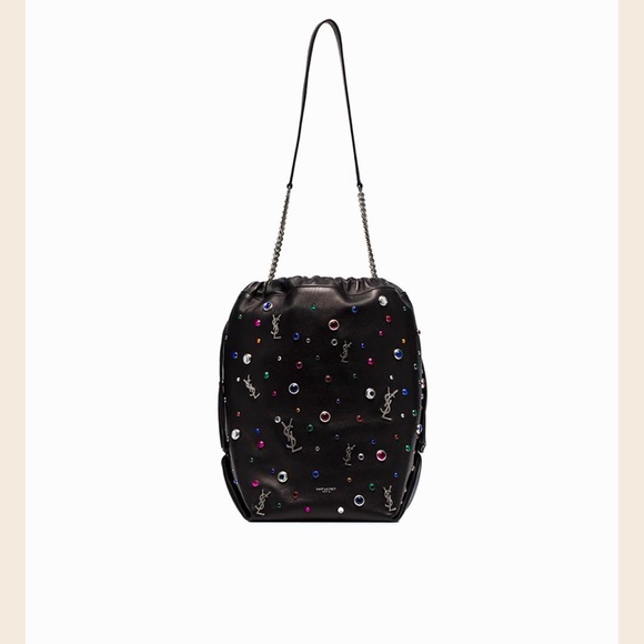 🔥🔥🔥🔥YSL Black Gem Stud Embellished Teddy Bucket Bag🔥🔥🔥🔥 - Picture 3 of 6